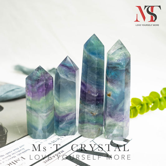 Healing Crystal Tower 6 Faceted Reik Chakra Stones Crystal Prism Gemstone