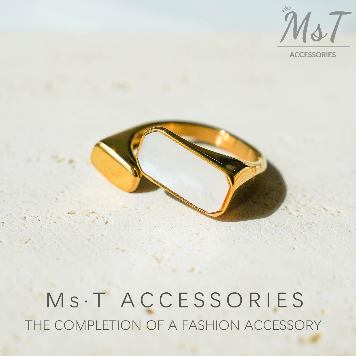 Fashion Accessories Bohemian Pearl geometric thick Ring