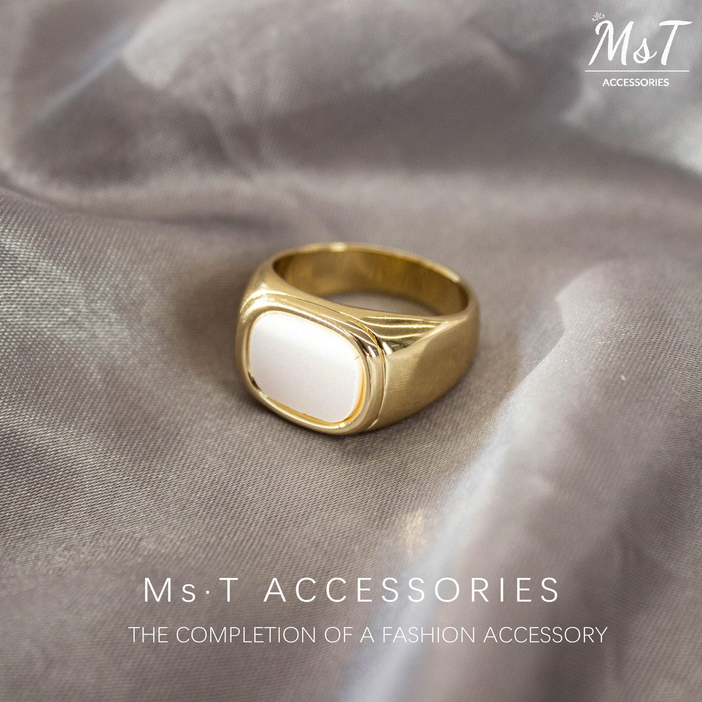 MST Fashion Accessories Square Flat Smooth Ring