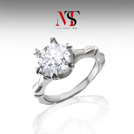 MST 925 sterling silver Moissanite Rings For Love(adjustable Ring)