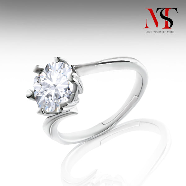 MST 925 sterling silver Moissanite Rings For Love(adjustable Ring)