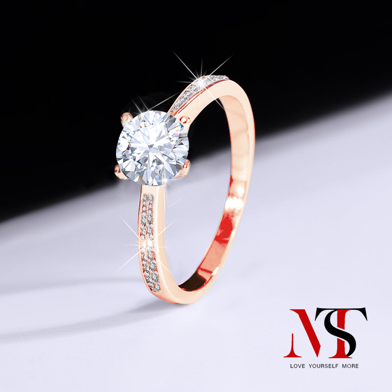 【Double-row bullhead with drill】MST moissanite for Anniversary