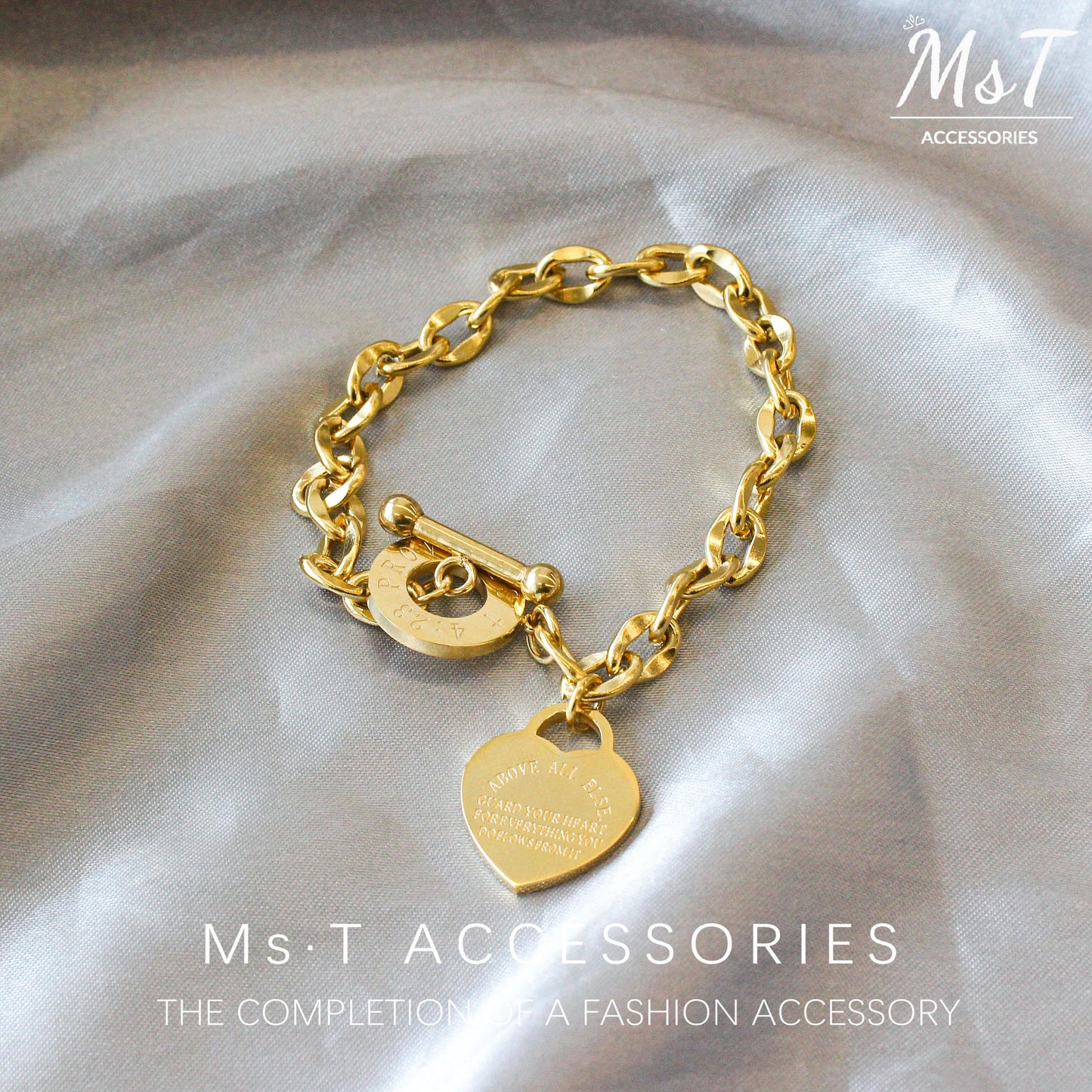 MST Fashion Accessories  Love Heart Charm Bracelet