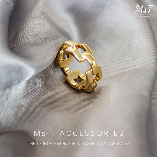 MST Fashion Accessories Hollow Pattern Stitching Ring