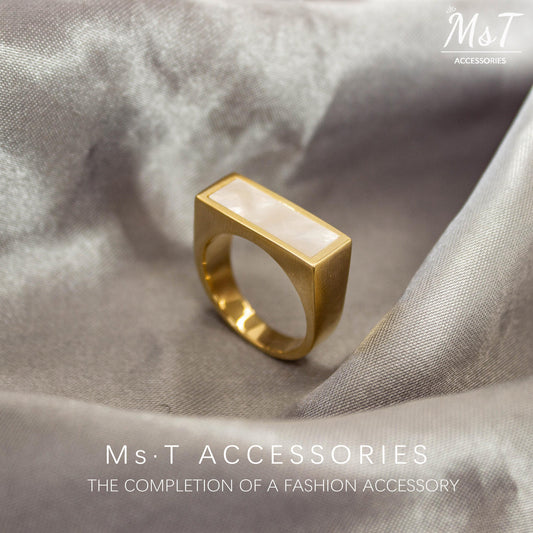 MST Fashion Accessories  Bohemian Pearl Signet Ring