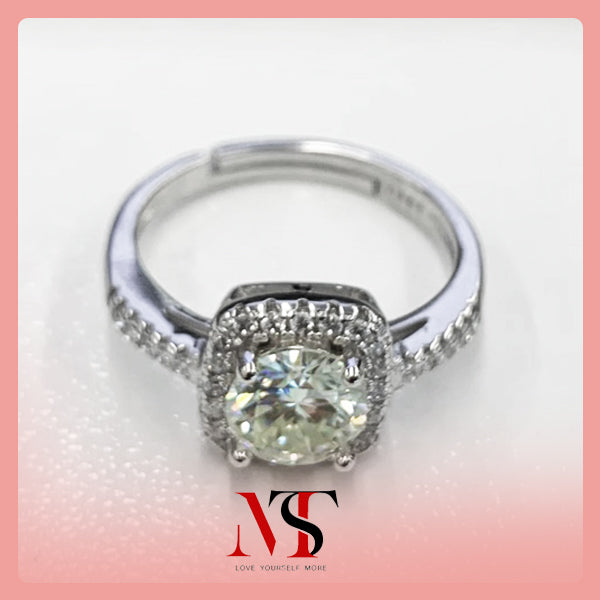 MST 925 sterling silver Moissanite Rings For Love（adjustable Ring）